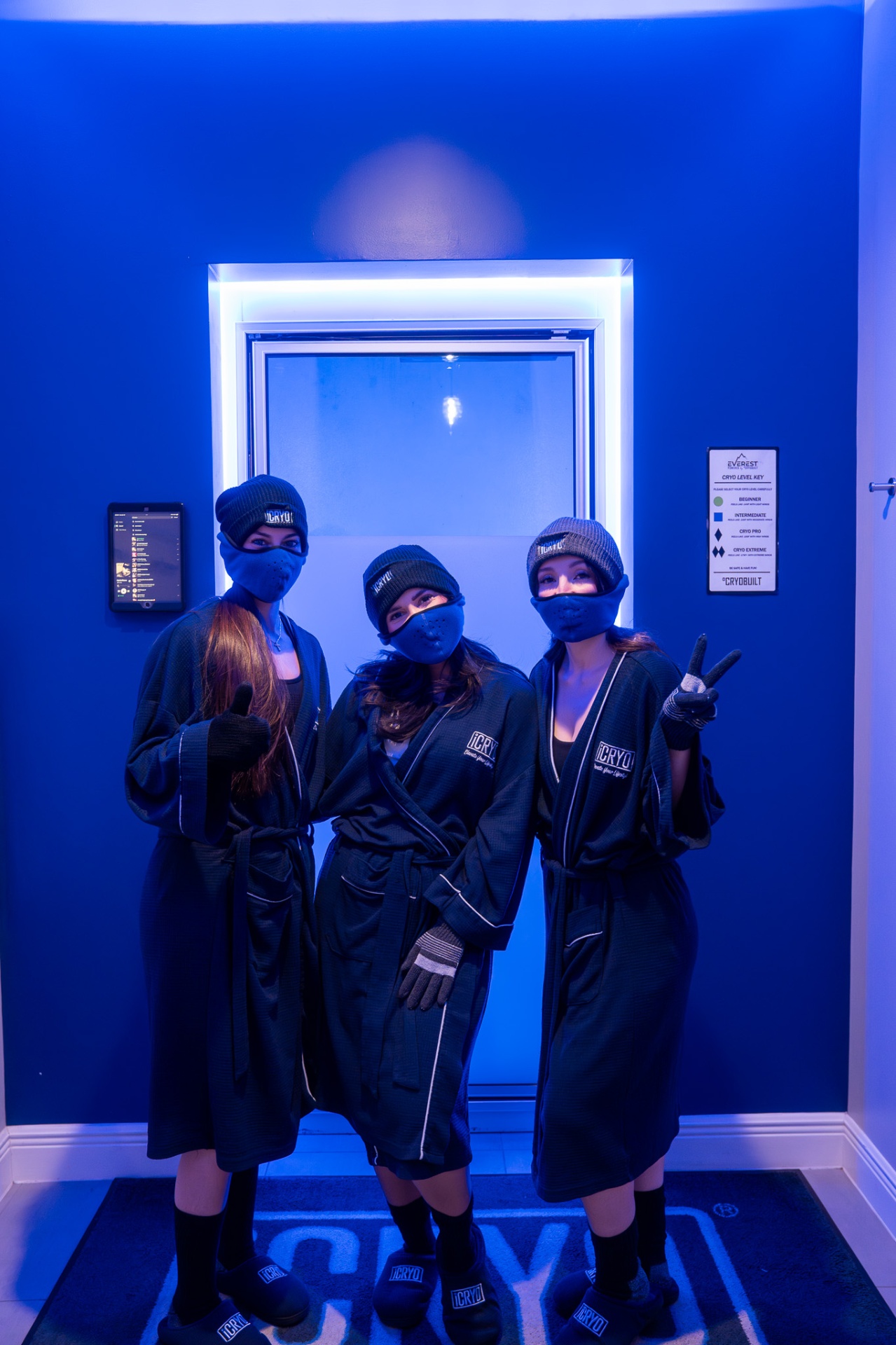 iCRYO Branford guests in cryo robes ready for their session