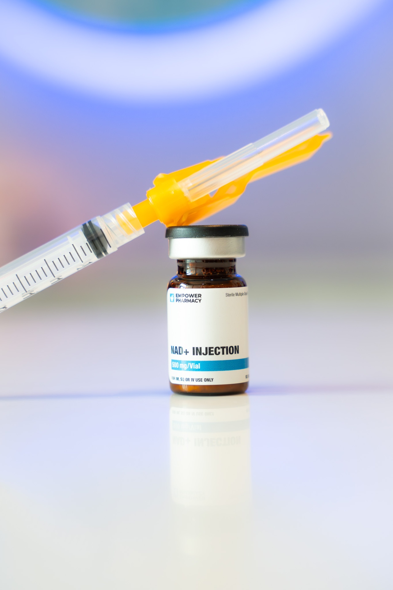 iCRYO Branford NAD+ injection vial and syringe