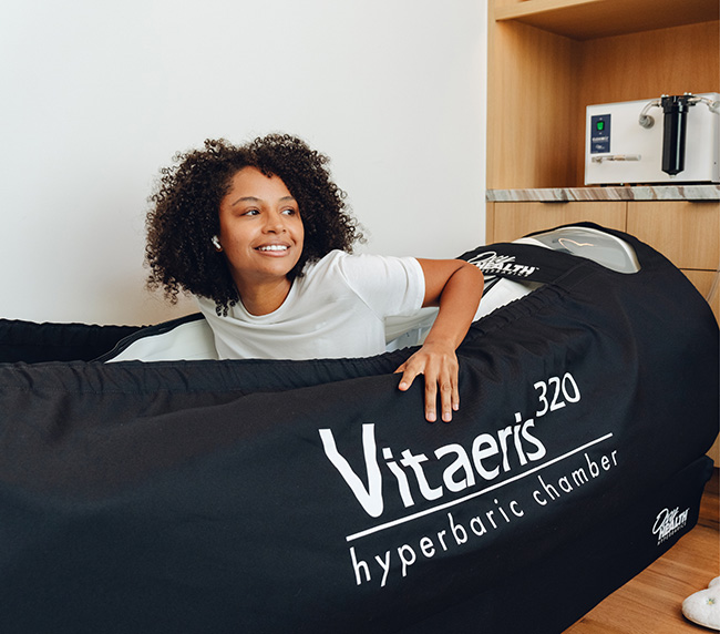 iCRYO Branford guest preparing for a hyperbaric session